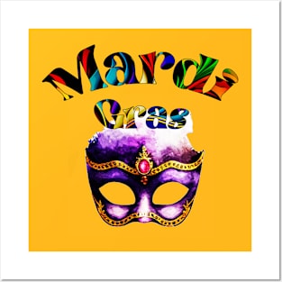 Mardi Gras - Purple Mask Fat Tuesday Carnival New Orleans Posters and Art